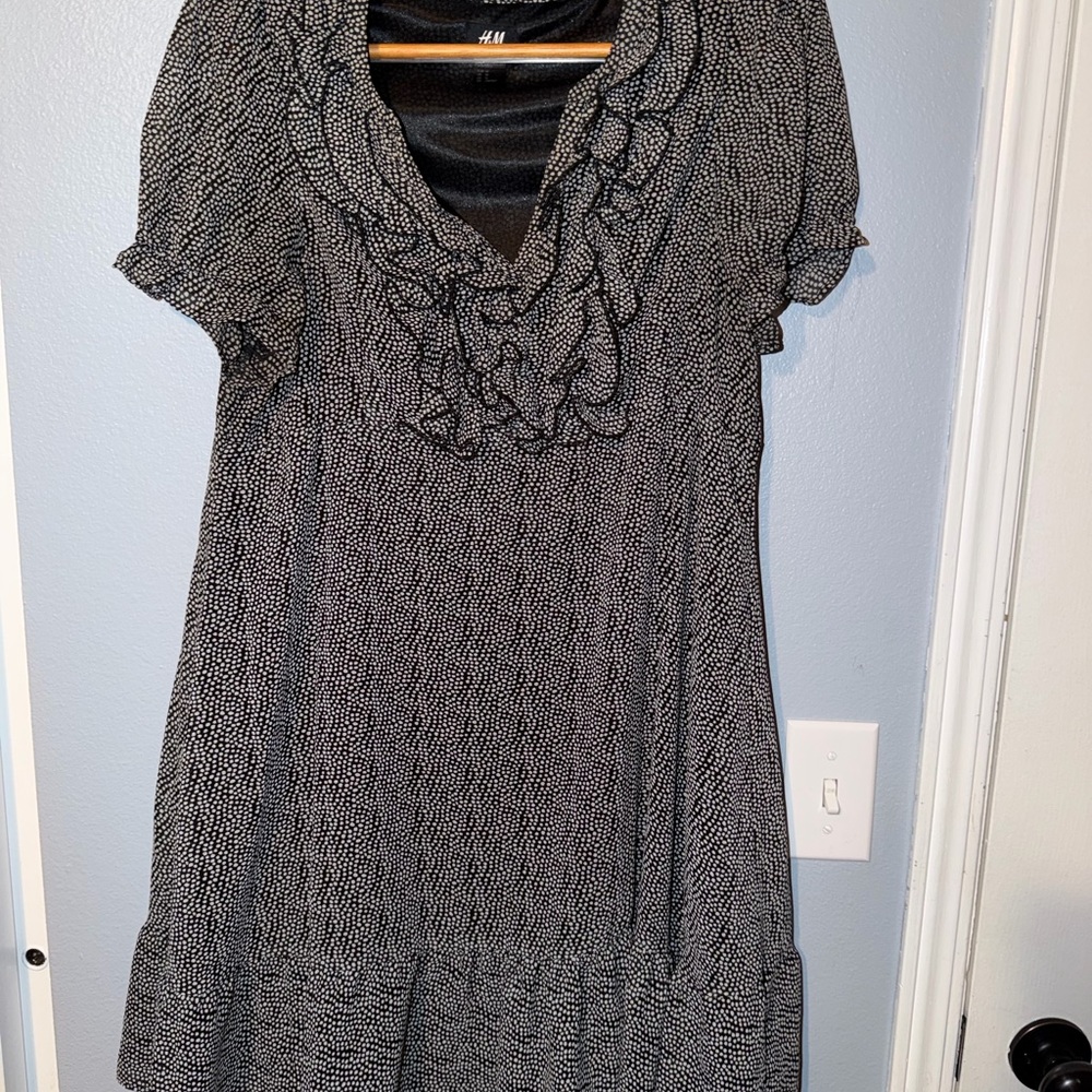 H&M Monochrome Ruffle Dress